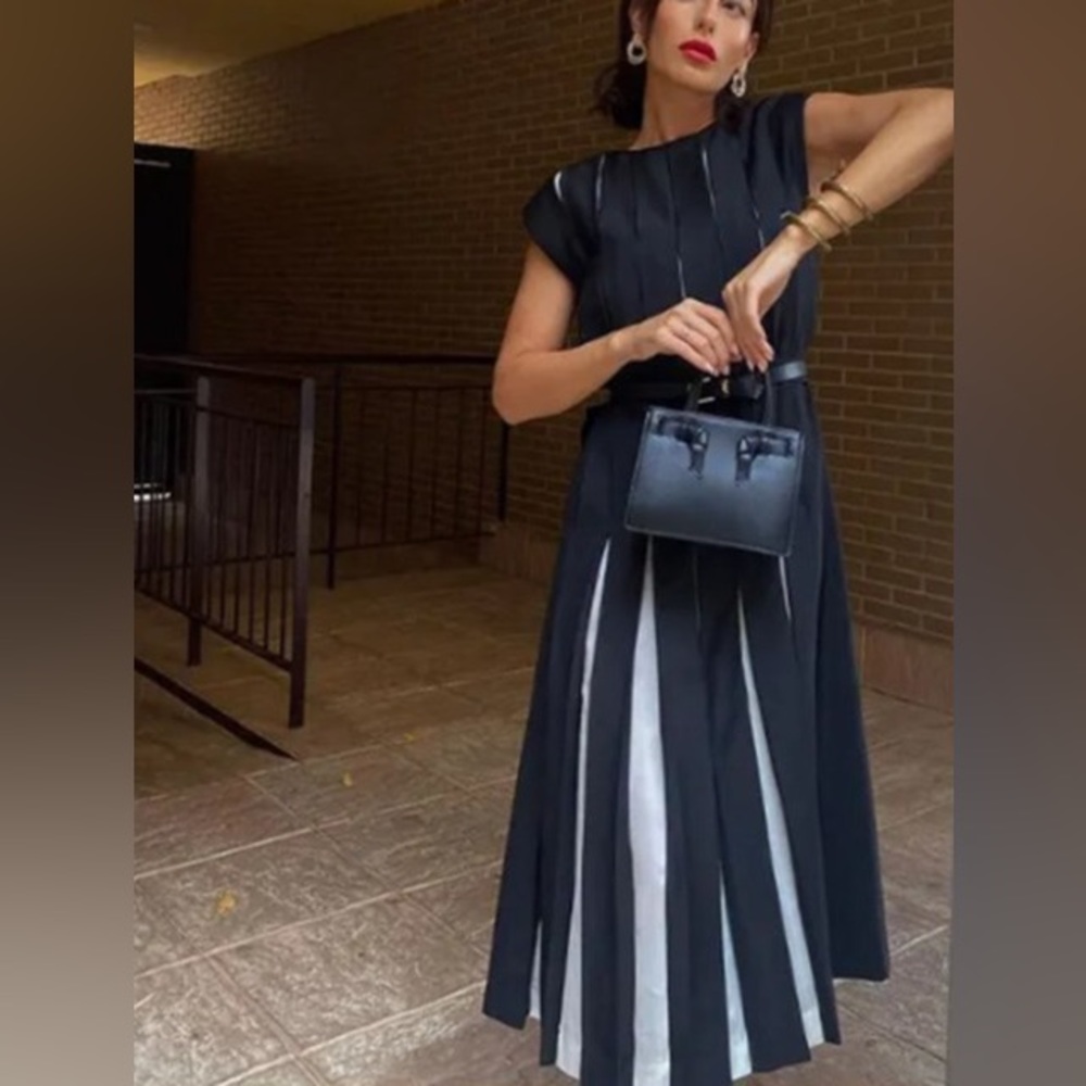 ZARA WOOL BLEND BOX PLEAT DRESS LIMITED EDITION